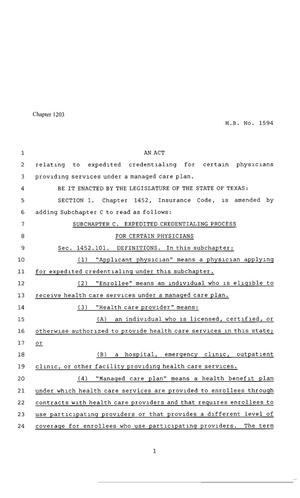 80th Texas Legislature, Regular Session, House Bill 1594, Chapter 1203