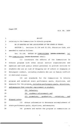 80th Texas Legislature, Regular Session, House Bill 1609, Chapter 1204