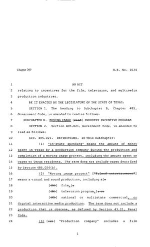 80th Texas Legislature, Regular Session, House Bill 1634, Chapter 260