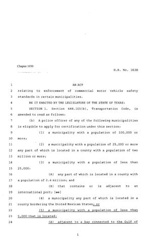 80th Texas Legislature, Regular Session, House Bill 1638, Chapter 1030