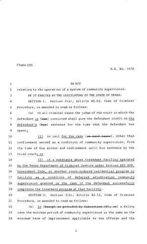 80th Texas Legislature, Regular Session, House Bill 1678, Chapter 1205