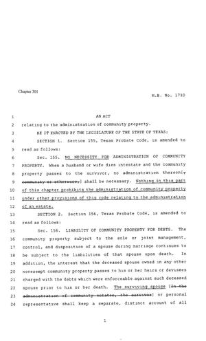 80th Texas Legislature, Regular Session, House Bill 1710, Chapter 301