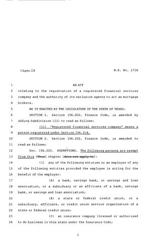 80th Texas Legislature, Regular Session, House Bill 1716, Chapter 228