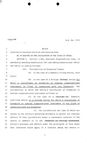80th Texas Legislature, Regular Session, House Bill 1737, Chapter 688