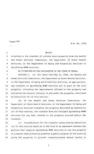 80th Texas Legislature, Regular Session, House Bill 1759, Chapter 1036
