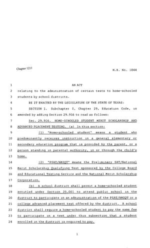80th Texas Legislature, Regular Session, House Bill 1844, Chapter 1211