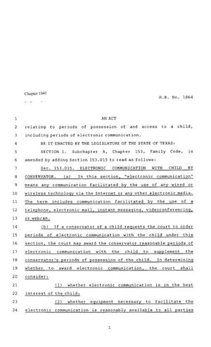 80th Texas Legislature, Regular Session, House Bill 1864, Chapter 1041