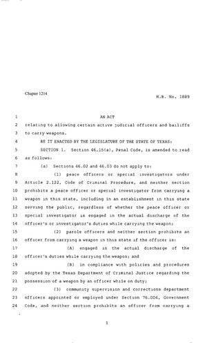 80th Texas Legislature, Regular Session, House Bill 1889, Chapter 1214