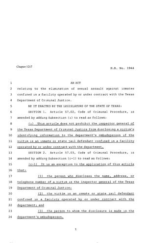 80th Texas Legislature, Regular Session, House Bill 1944, Chapter 1217