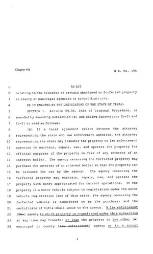 80th Texas Legislature, Regular Session, House Bill 195, Chapter 446