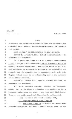 80th Texas Legislature, Regular Session, House Bill 1988, Chapter 882