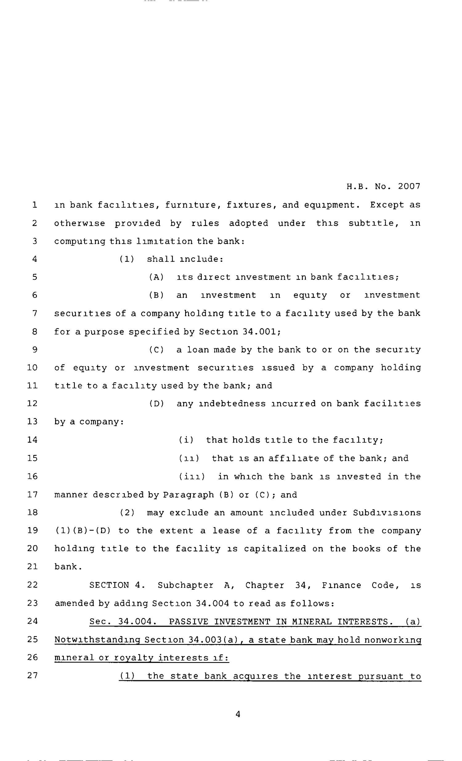 80th Texas Legislature, Regular Session, House Bill 2007, Chapter 110
                                                
                                                    [Sequence #]: 4 of 16
                                                