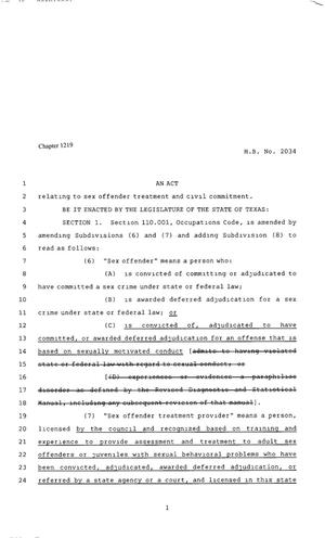 80th Texas Legislature, Regular Session, House Bill 2034, Chapter 1219
