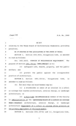 80th Texas Legislature, Regular Session, House Bill 2060, Chapter 1360