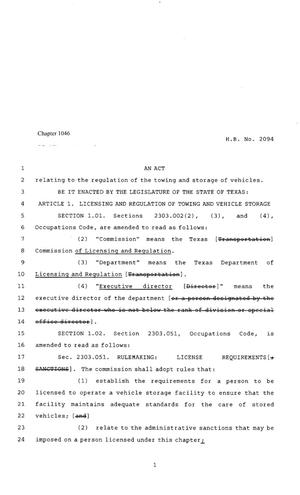 80th Texas Legislature, Regular Session, House Bill 2094, Chapter 1046