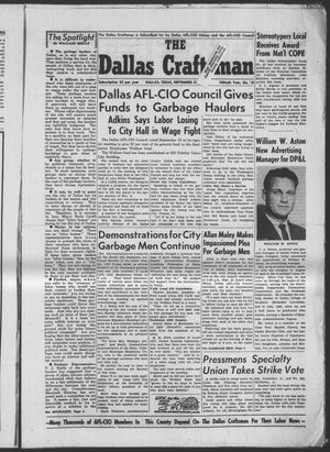 Primary view of object titled 'The Dallas Craftsman (Dallas, Tex.), Vol. 50, No. 18, Ed. 1 Friday, September 27, 1963'.