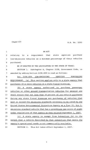 80th Texas Legislature, Regular Session, House Bill 2293, Chapter 1221