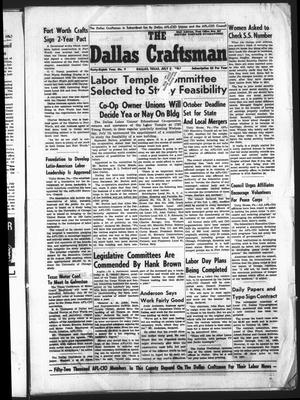 Primary view of object titled 'The Dallas Craftsman (Dallas, Tex.), Vol. 48, No. 9, Ed. 1 Friday, July 21, 1961'.