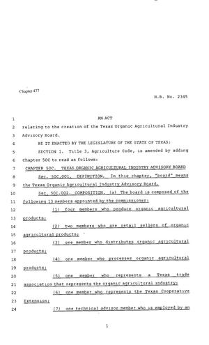 80th Texas Legislature, Regular Session, House Bill 2345, Chapter 477