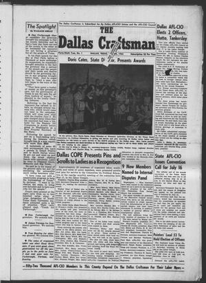 The Dallas Craftsman (Dallas, Tex.), Vol. 49, No. 1, Ed. 1 Friday, May 25, 1962