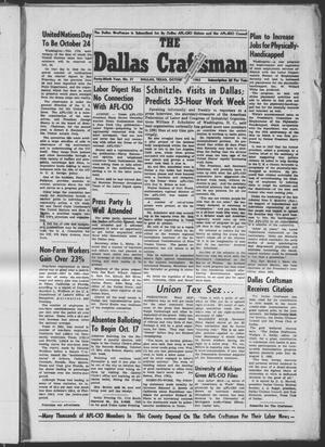 Primary view of object titled 'The Dallas Craftsman (Dallas, Tex.), Vol. 49, No. 21, Ed. 1 Friday, October 12, 1962'.
