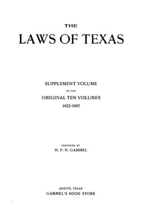 Primary view of object titled 'The Laws of Texas, 1923-1925 [Volume 22]'.
