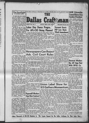 Primary view of object titled 'The Dallas Craftsman (Dallas, Tex.), Vol. 50, No. 8, Ed. 1 Friday, July 19, 1963'.