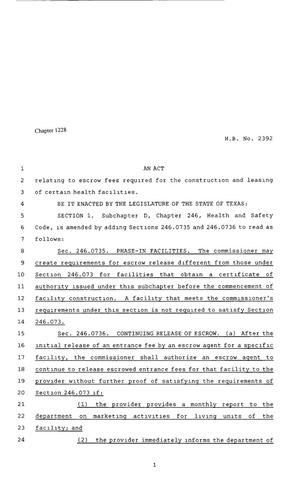 80th Texas Legislature, Regular Session, House Bill 2392, Chapter 1228