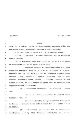 80th Texas Legislature, Regular Session, House Bill 2399, Chapter 1229