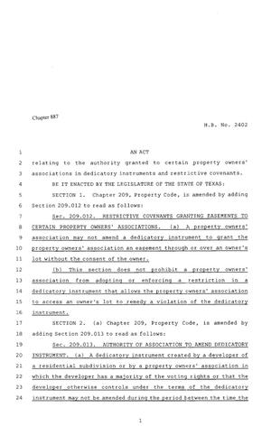 80th Texas Legislature, Regular Session, House Bill 2402, Chapter 887
