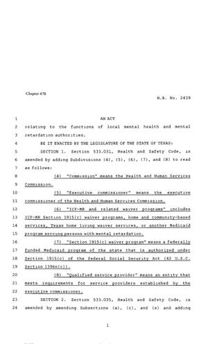 80th Texas Legislature, Regular Session, House Bill 2439, Chapter 478