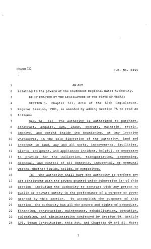 80th Texas Legislature, Regular Session, House Bill 2444, Chapter 722