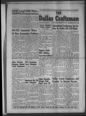 Primary view of object titled 'The Dallas Craftsman (Dallas, Tex.), Vol. 43, No. 35, Ed. 1 Friday, January 25, 1957'.