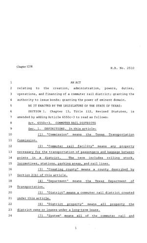 80th Texas Legislature, Regular Session, House Bill 2510, Chapter 1238