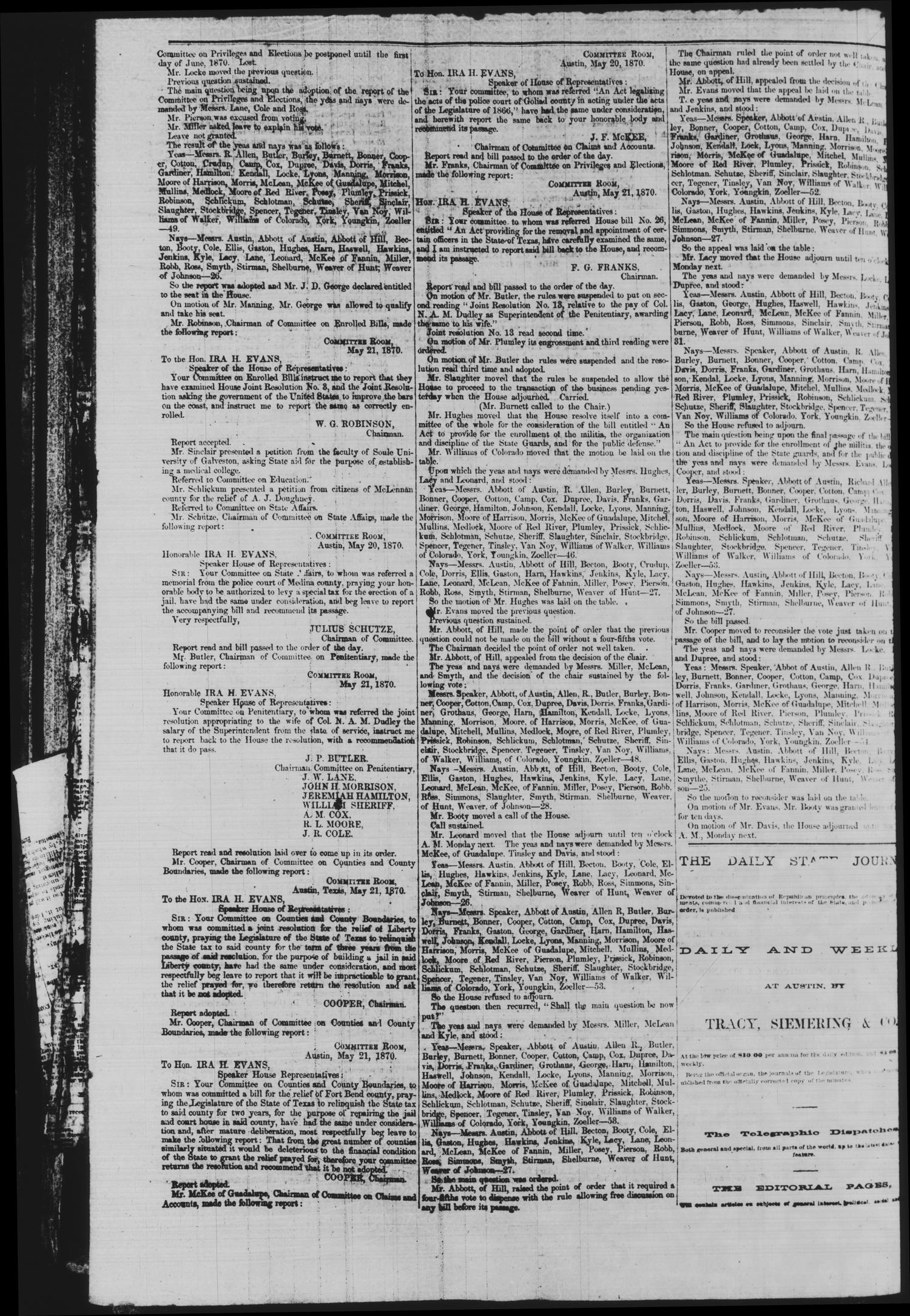 Daily State Journal. (Austin, Tex.), Vol. 1, No. 98, Ed. 1 Sunday, May 22, 1870
                                                
                                                    [Sequence #]: 4 of 4
                                                