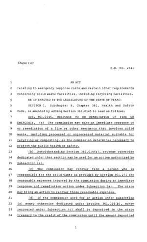 80th Texas Legislature, Regular Session, House Bill 2541, Chapter 1362