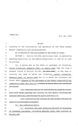 80th Texas Legislature, Regular Session, House Bill 2543, Chapter 1242