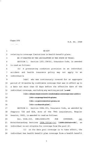 80th Texas Legislature, Regular Session, House Bill 2548, Chapter 1070