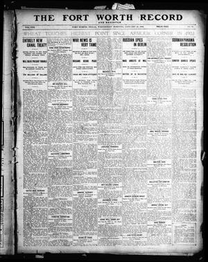 Primary view of object titled 'The Fort Worth Record and Register (Fort Worth, Tex.), Vol. 8, No. 90, Ed. 1 Wednesday, January 20, 1904'.