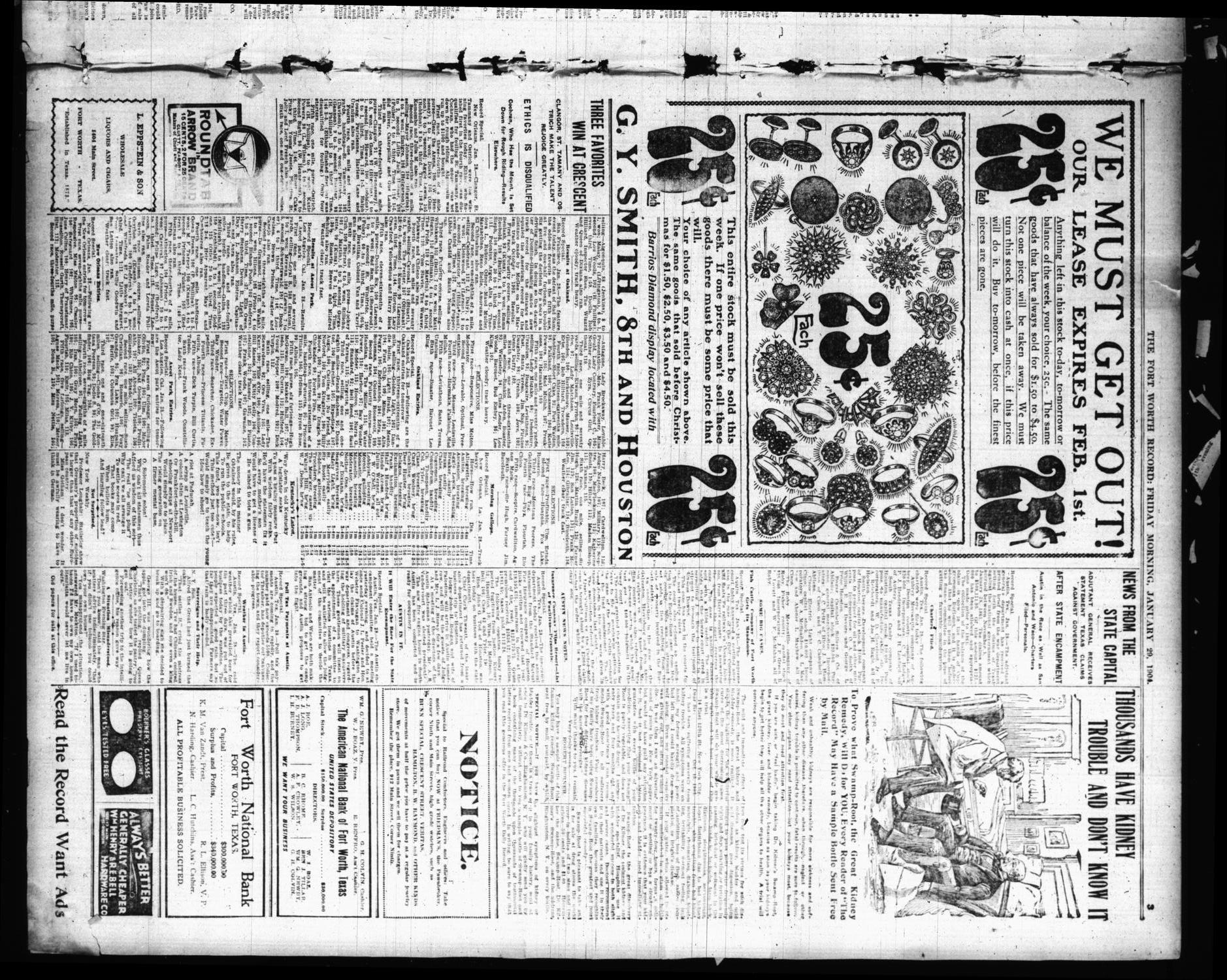 The Fort Worth Record and Register (Fort Worth, Tex.), Vol. 8, No. 99, Ed. 1 Friday, January 29, 1904
                                                
                                                    [Sequence #]: 3 of 12
                                                