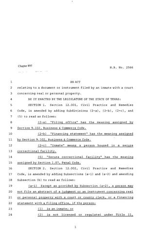 80th Texas Legislature, Regular Session, House Bill 2566, Chapter 895