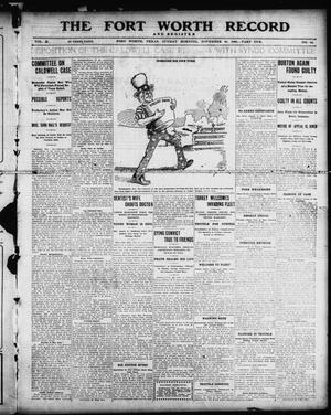 Primary view of object titled 'The Fort Worth Record and Register (Fort Worth, Tex.), Vol. 10, No. 42, Ed. 1 Sunday, November 26, 1905'.