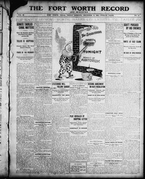 Primary view of object titled 'The Fort Worth Record and Register (Fort Worth, Tex.), Vol. 10, No. 61, Ed. 1 Friday, December 15, 1905'.