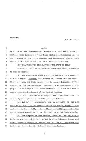 80th Texas Legislature, Regular Session, House Bill 2621, Chapter 898