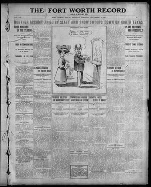 Primary view of object titled 'The Fort Worth Record and Register (Fort Worth, Tex.), Vol. 12, No. 26, Ed. 1 Monday, November 11, 1907'.