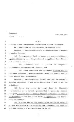 80th Texas Legislature, Regular Session, House Bill 2644, Chapter 1399
