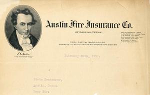 Primary view of object titled 'Austin Fire Insurance Co. of Dallas, Texas'.