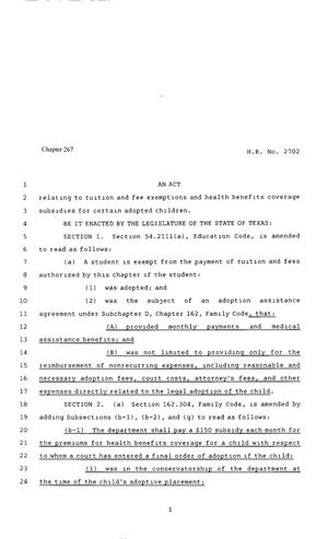 80th Texas Legislature, Regular Session, House Bill 2702, Chapter 267