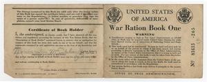Primary view of object titled '[War Ration Book One for Marion Sims McCutchan Jr.]'.