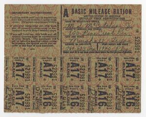 Primary view of object titled '[Basic Mileage Ration Coupons for M. S. McCutchan Jr.]'.